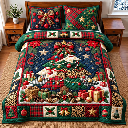 Christmas Tree 3-Piece Quilted Bedding Set GFTOMA15082