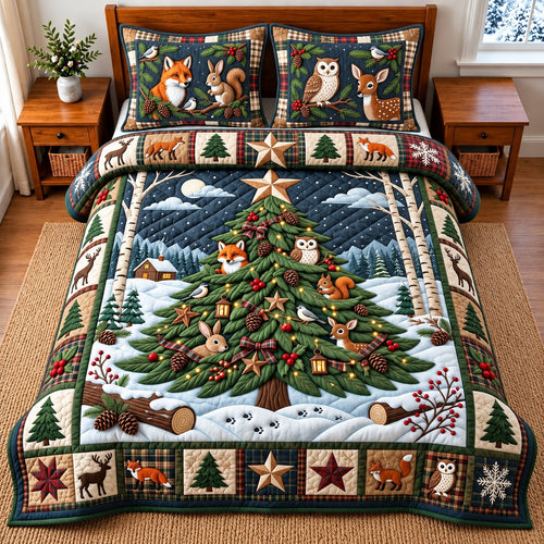 Woodland Tree 3-Piece Quilted Bedding Set GFTOMA15084