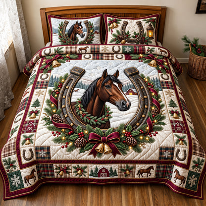Holiday Horse 3-Piece Quilted Bedding Set GFTOMA15089