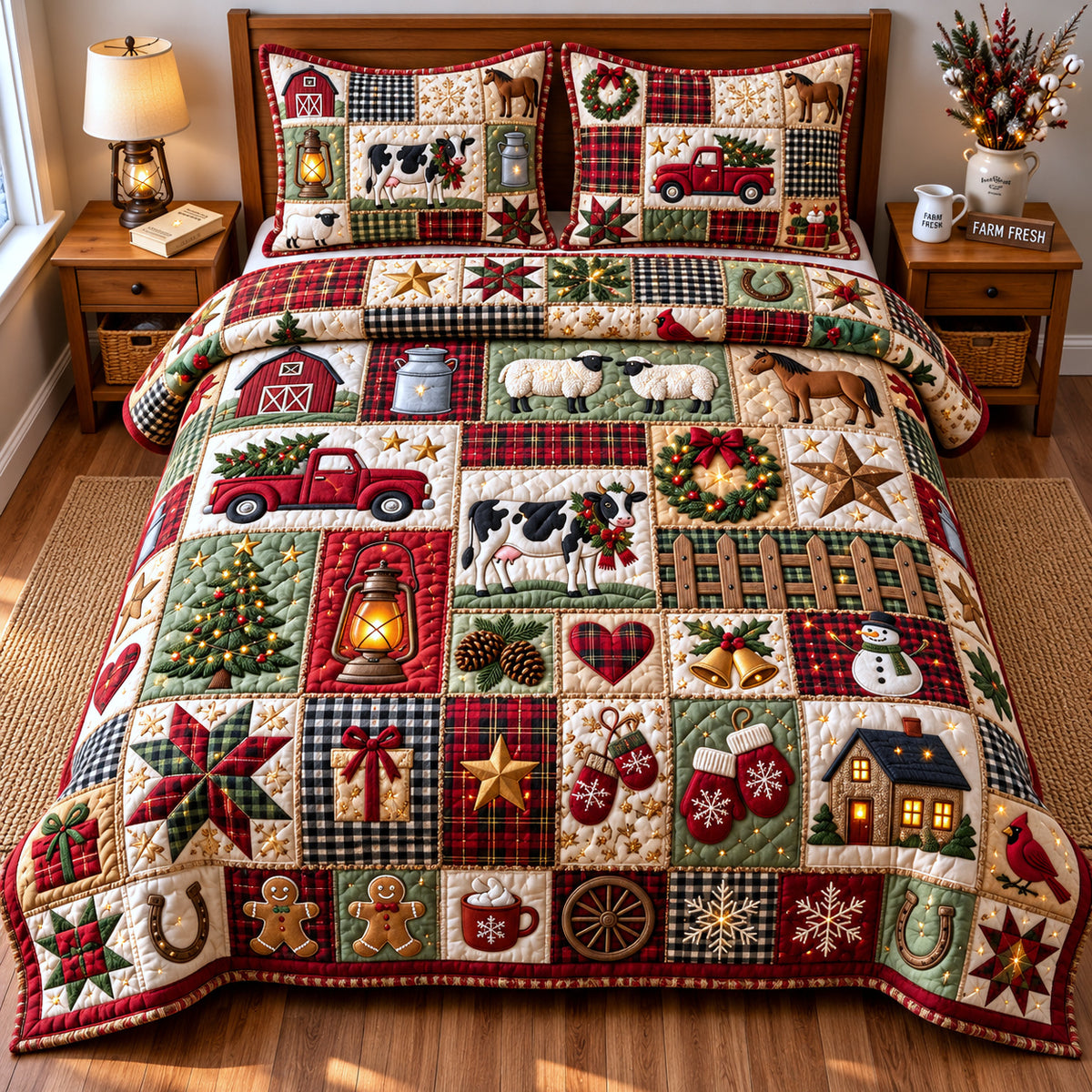 Holiday Patchwork 3-Piece Quilted Bedding Set GFTOMA15095