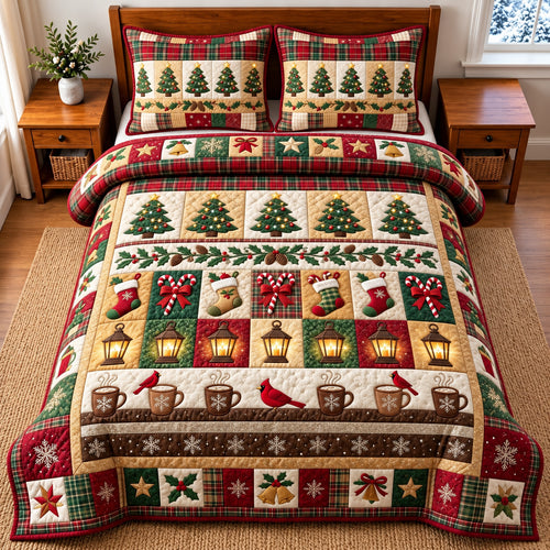 Tree Patchwork 3-Piece Quilted Bedding Set GFTOMA15098