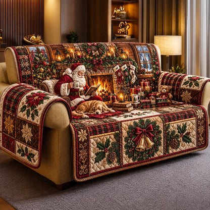 Cozy Santa Quilted Sofa Cover GFTOMA15129