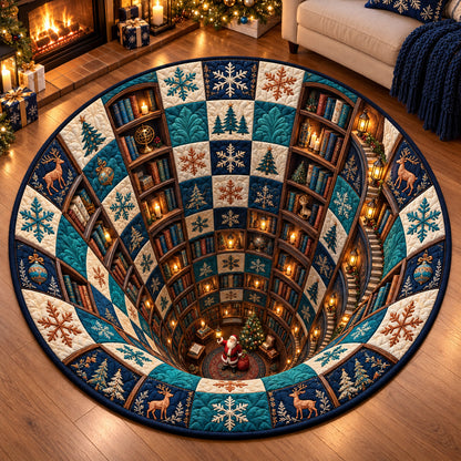 Winter Library Vortex Quilted Round Mat GFTOMA15138
