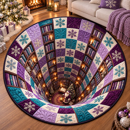 Purple Library Vortex Quilted Round Mat GFTOMA15140