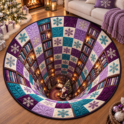 Purple Library Vortex Quilted Round Mat GFTOMA15140