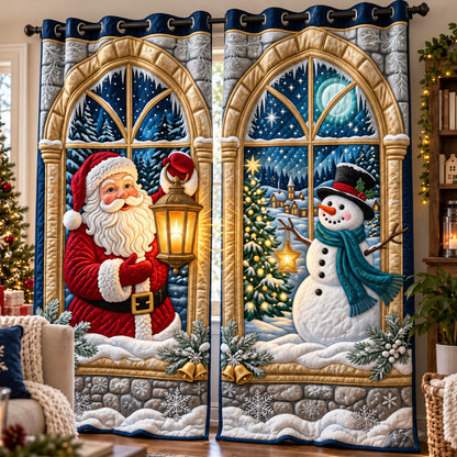 Santa Snowman Quilted Curtains GFTOMA15154