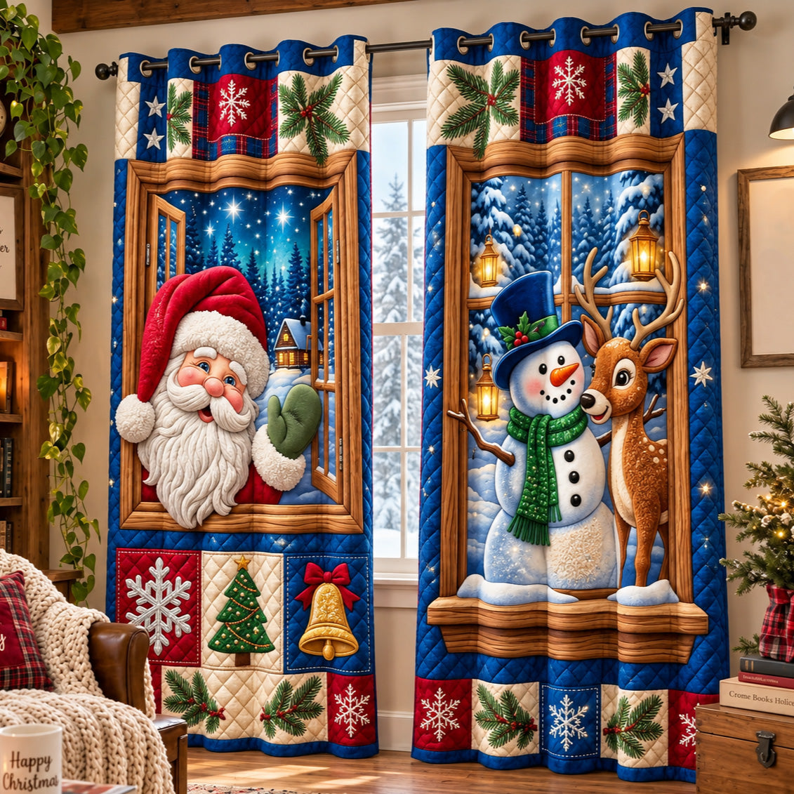 Christmas Window Quilted Curtains GFTOMA15155