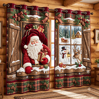 Santa Cabin Quilted Curtains GFTOMA15156
