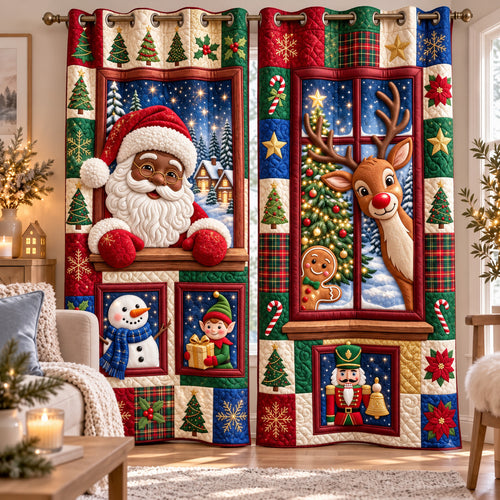 Santa Reindeer Quilted Curtains GFTOMA15158
