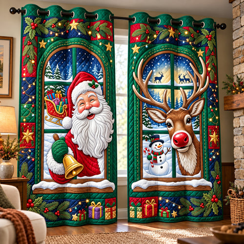 Christmas Reindeer Quilted Curtains GFTOMA15159