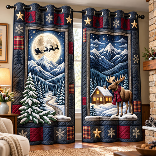 Moonlit Moose Quilted Curtains GFTOMA15164