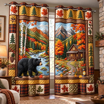 Autumn Bear Quilted Curtains GFTOMA15165
