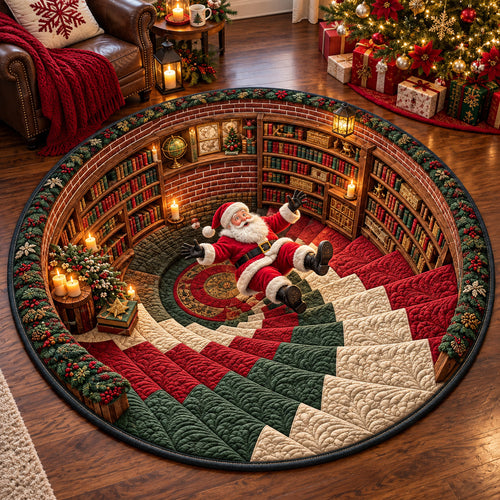Christmas Santa Vortex Quilted Round Mat GFTOMA15173