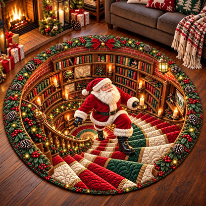 Christmas Santa Vortex Quilted Round Mat GFTOMA15173