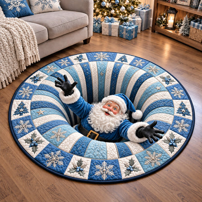 Christmas Santa Vortex Quilted Round Mat GFTOMA15173