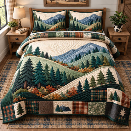Mountain Forest 3-Piece Quilted Bedding Set GFTOMA15193