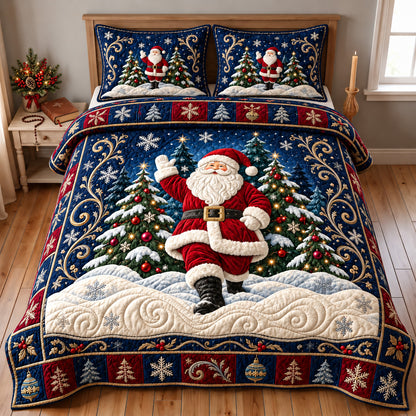 Midnight Santa 3-Piece Quilted Bedding Set GFTOMA15201