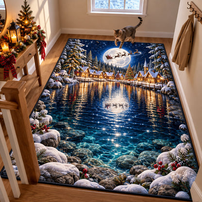 Moonlit Winter Lake Area Rug GFTOMA15223