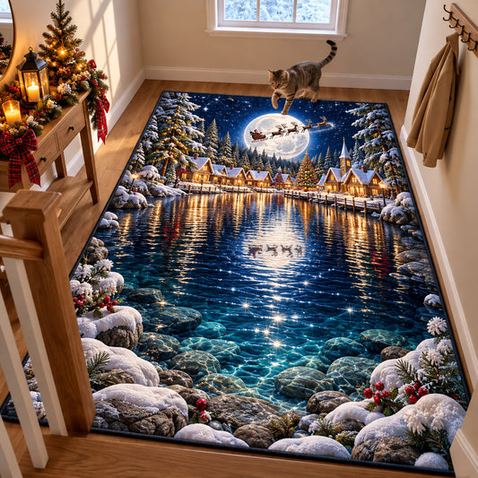 Moonlit Winter Lake Area Rug GFTOMA15223