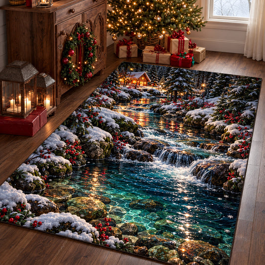 Christmas Winter River Area Rug GFTOMA15226