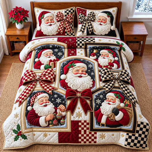 Santa Patchwork 3-Piece Quilted Bedding Set GFTOMA15235