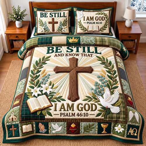 Be Still Faith 3-Piece Quilted Bedding Set GFTOMA15241