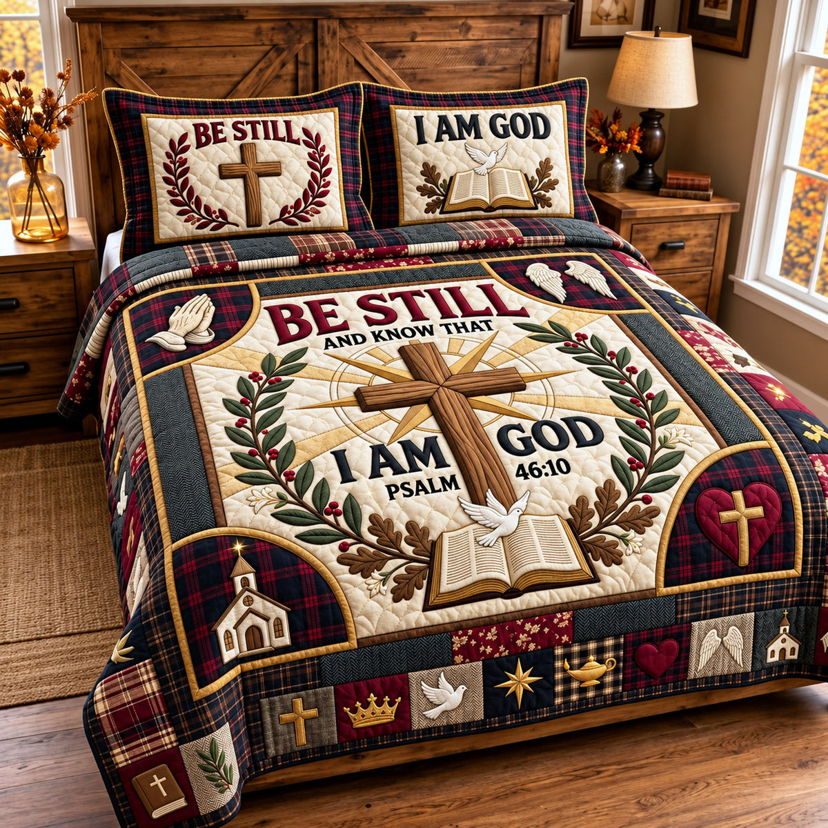Be Still God 3-Piece Quilted Bedding Set GFTOMA15242