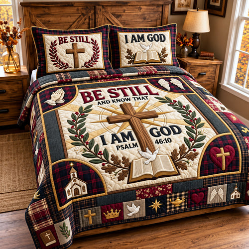 Be Still God 3-Piece Quilted Bedding Set GFTOMA15242