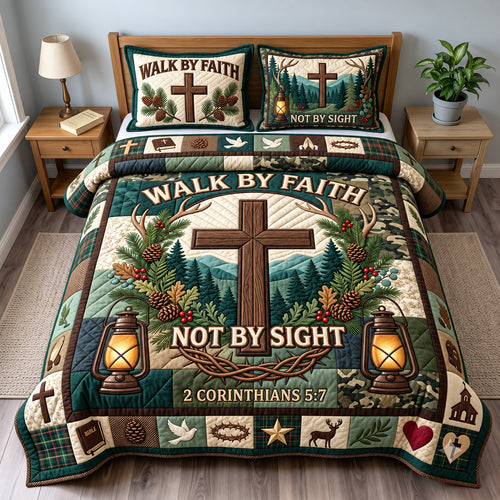 Faith Not Sight 3-Piece Quilted Bedding Set GFTOMA15243