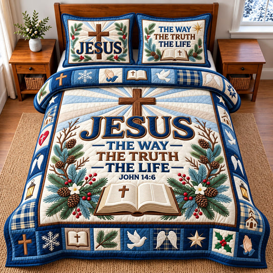 Jesus The Way 3-Piece Quilted Bedding Set GFTOMA15244