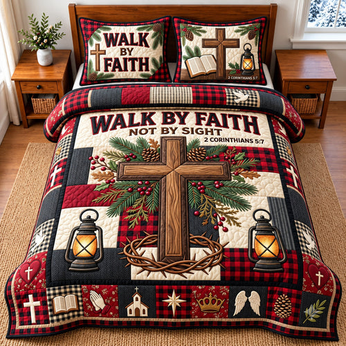 Faith Cross 3-Piece Quilted Bedding Set GFTOMA15245