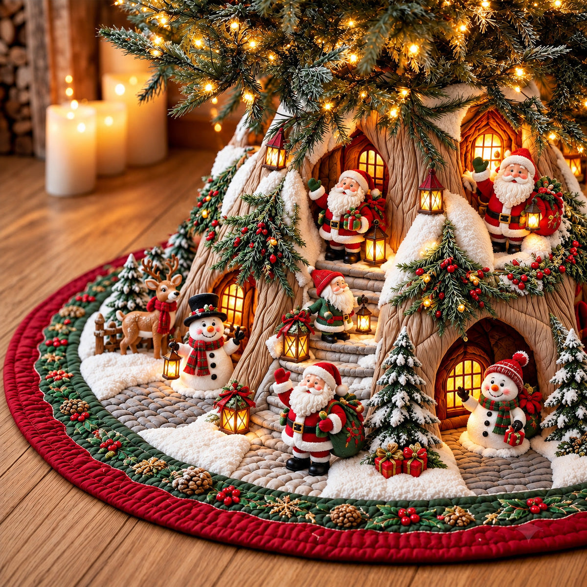 Winter Village Quilted Tree Skirt GFTOMA15253
