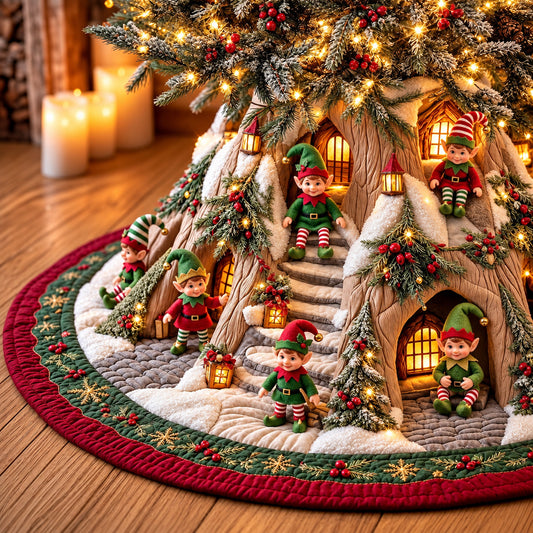 Elf Village Quilted Tree Skirt GFTOMA15247