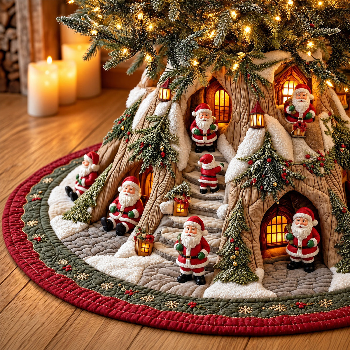 Santa Village Quilted Tree Skirt GFTOMA15249