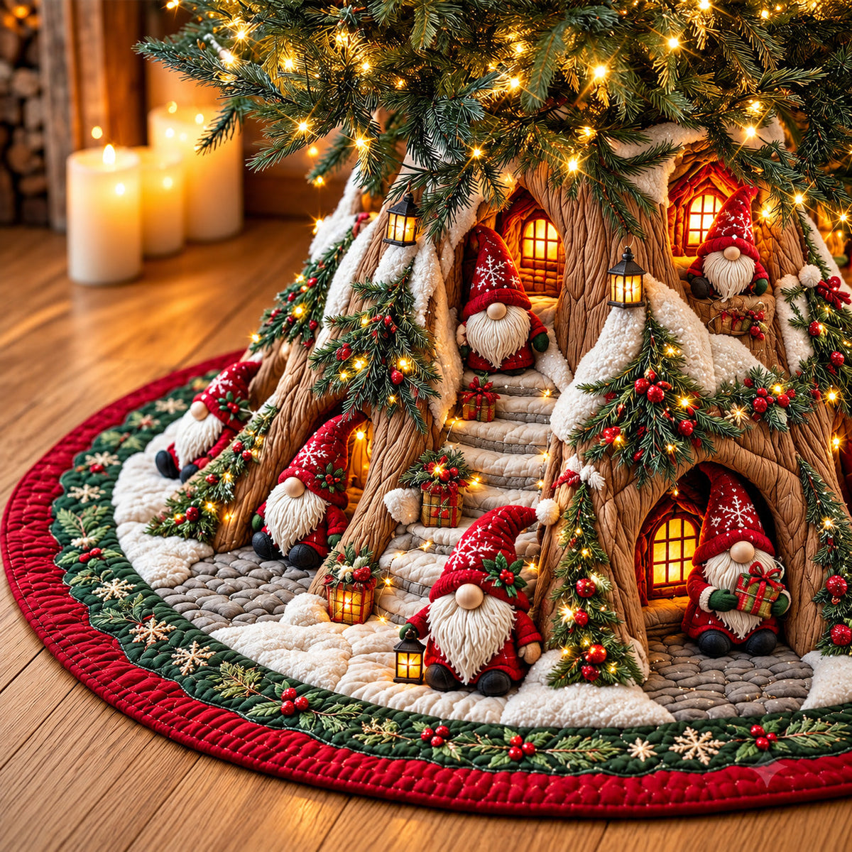 Winter Village Quilted Tree Skirt GFTOMA15253