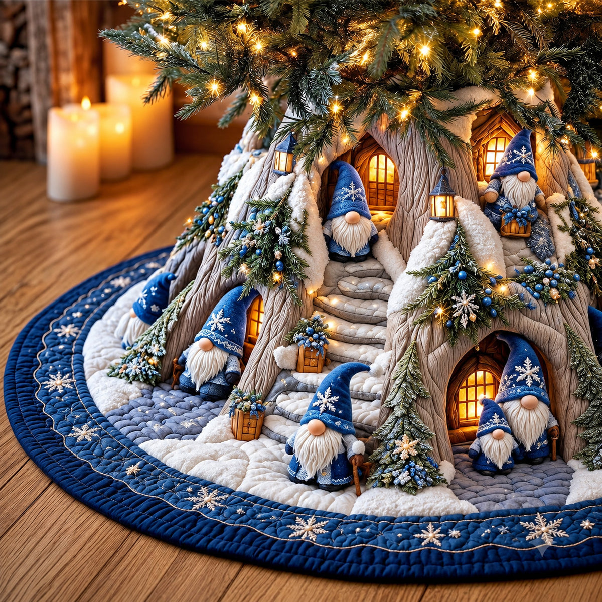 Winter Gnome Quilted Tree Skirt GFTOMA15252