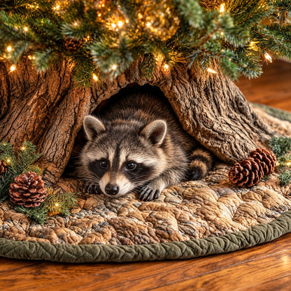 Raccoon Den Quilted Tree Skirt GFTOMA15258