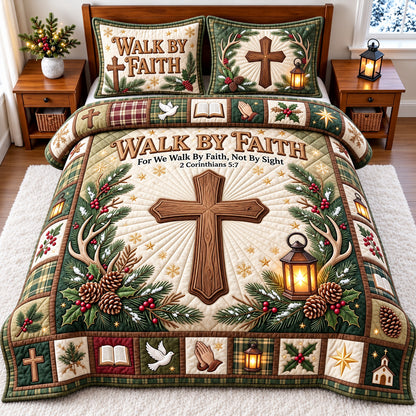 Walk By Faith 3-Piece Quilted Bedding Set GFTOMA15265
