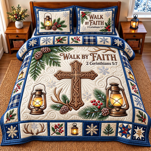 Walk By Faith 3-Piece Quilted Bedding Set GFTOMA15266