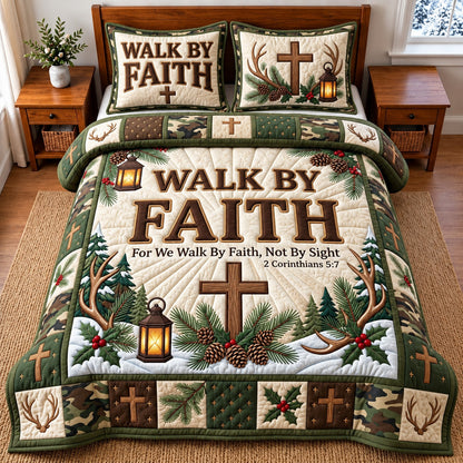 Walk By Faith 3-Piece Quilted Bedding Set GFTOMA15267