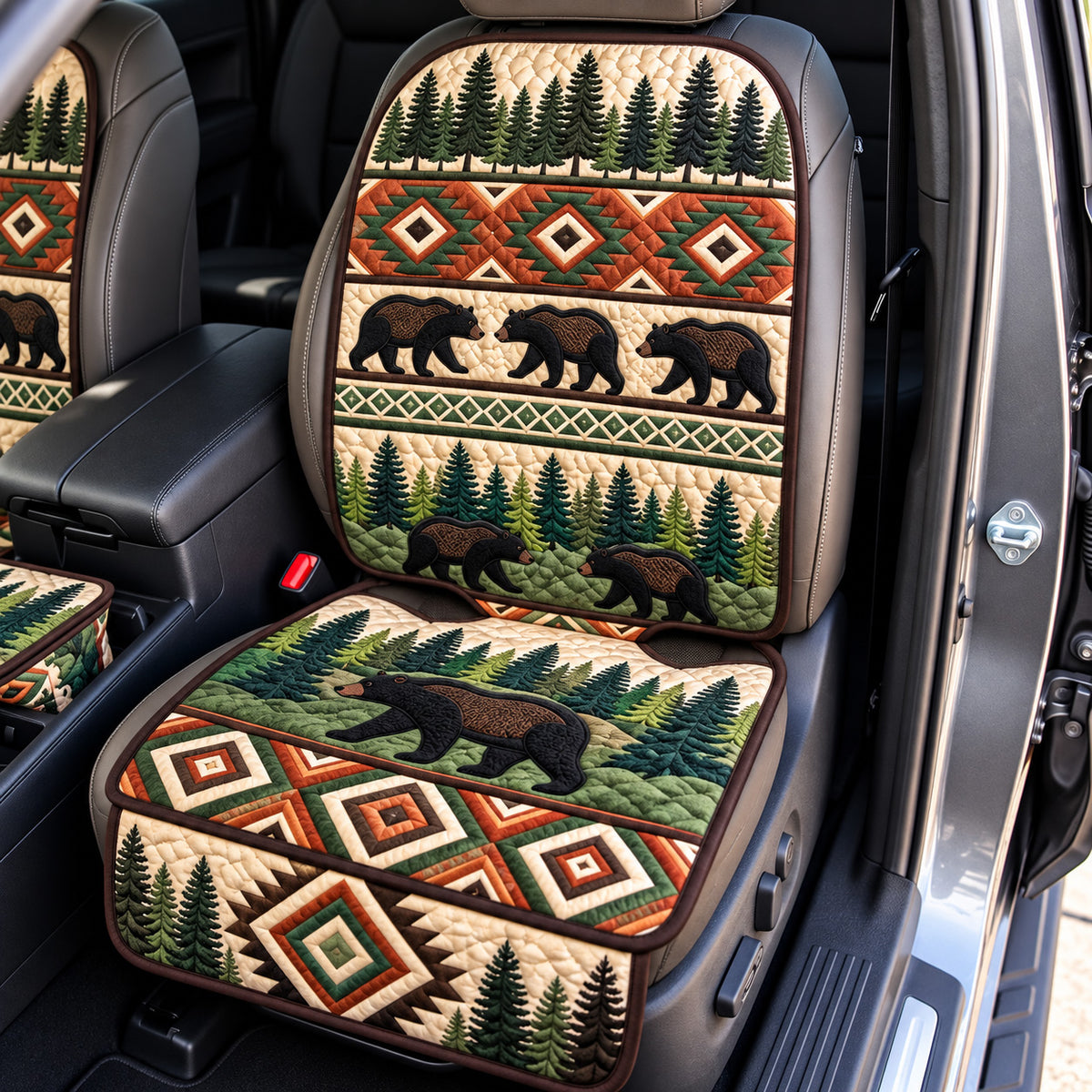 Mountain Bear Quilted Car Seat Protector GFTOMA15322