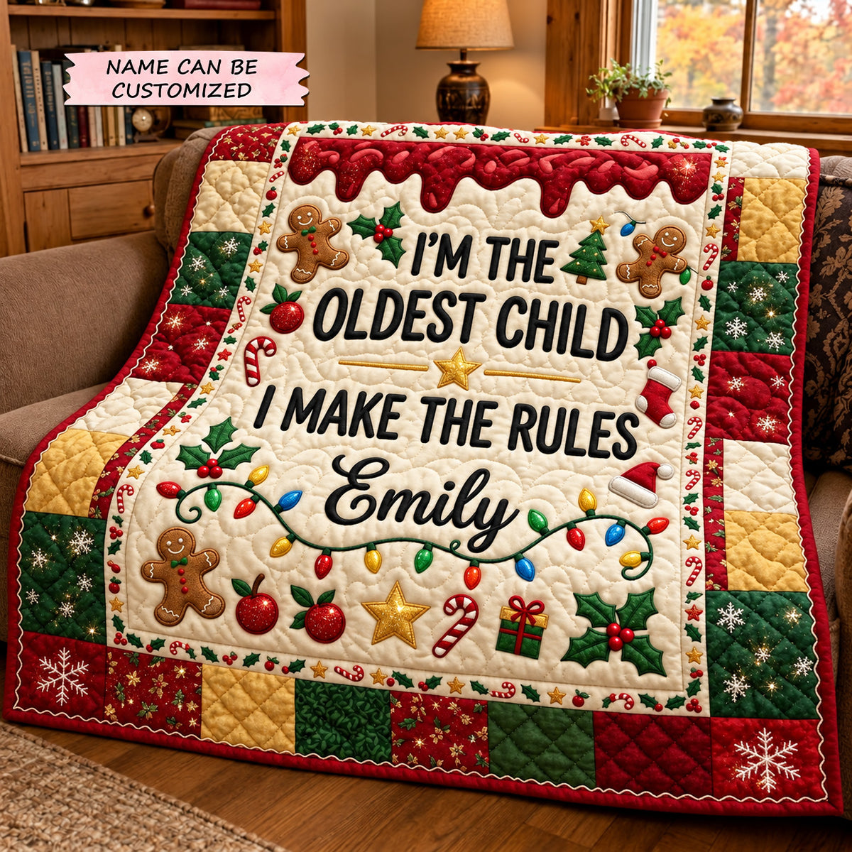 Christmas Sibling Quilted Blanket QTCUZ GFTOMA15361