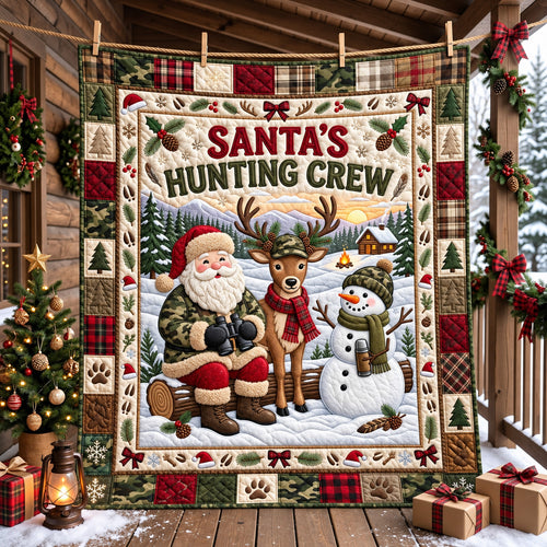 Santa Hunting Crew Quilted Blanket GFTOMA15368