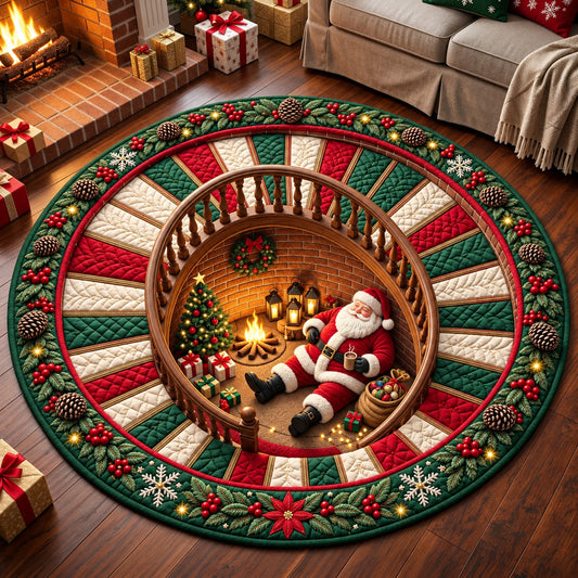 Santa Tunnel Quilted Round Mat GFTOMA15375