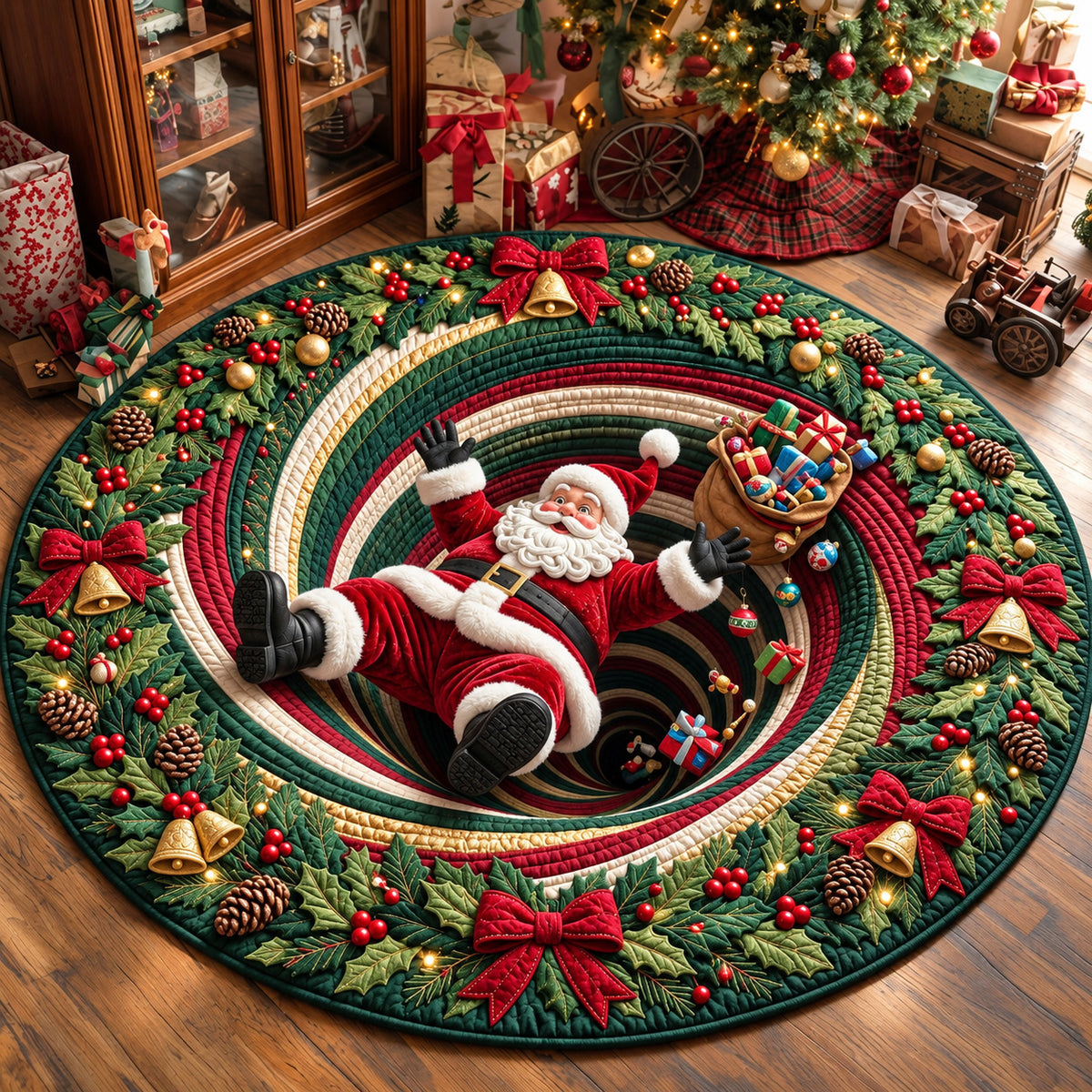 Christmas Portal Quilted Round Mat GFTOMA15378