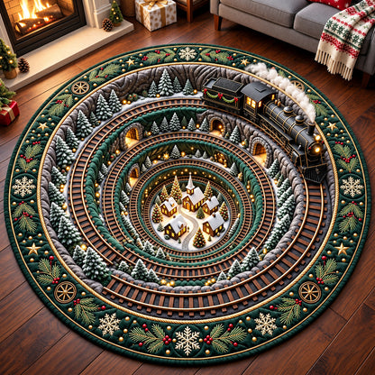 Christmas Railway Quilted Round Mat GFTOMA15383