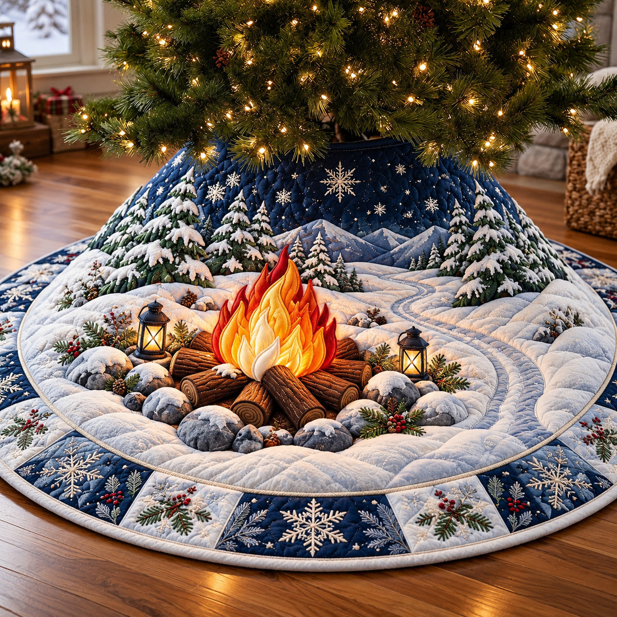 Winter Campfire Quilted Tree Skirt GFTOMA15432