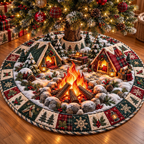 Christmas Campfire Quilted Tree Skirt GFTOMA15433