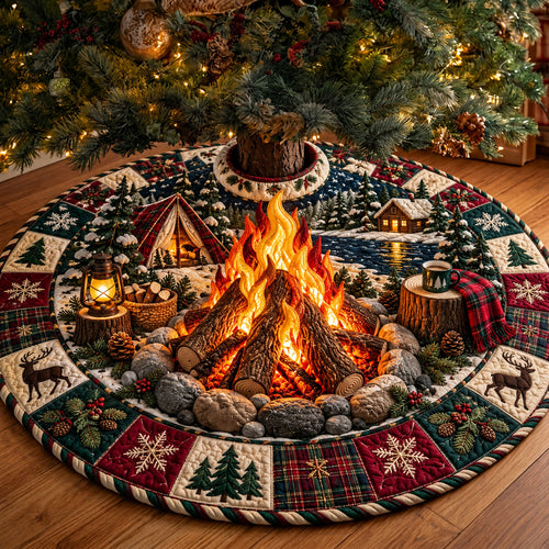 Forest Campfire Quilted Tree Skirt GFTOMA15434