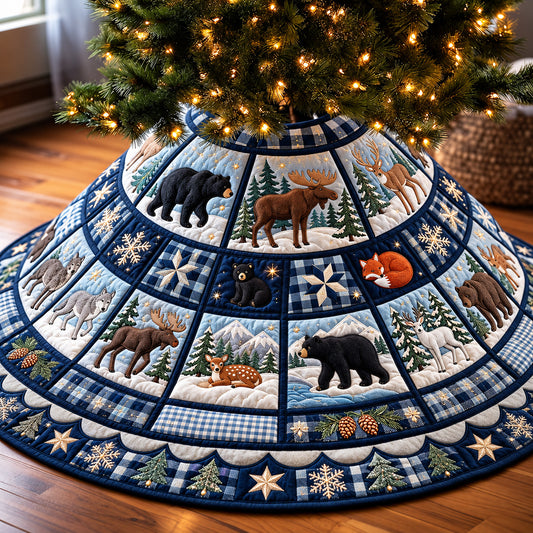 Winter Wildlife Quilted Tree Skirt GFTOMA15439